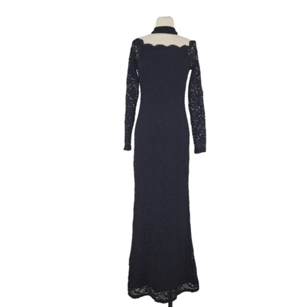 NWT Vtg 90s Jump Black Lace Overlay Mermaid Maxi Dress‎ Sz S/M Romantic Goth USA